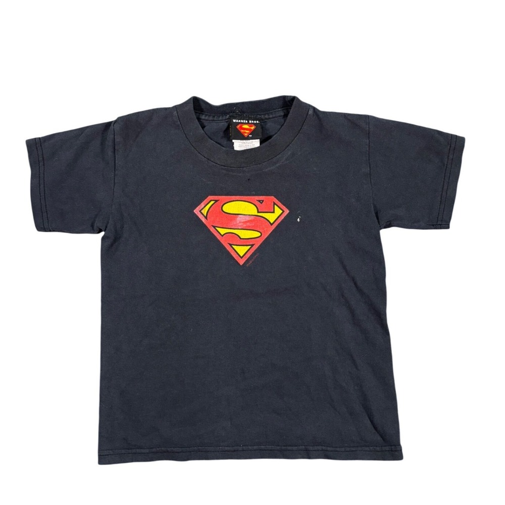 Vintage 00's Superman Kids Shirt DC Comics Warner Bros Youth L